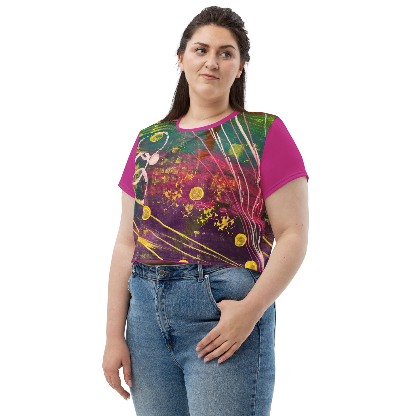 Artist Designed All-Over Print Crop Tee