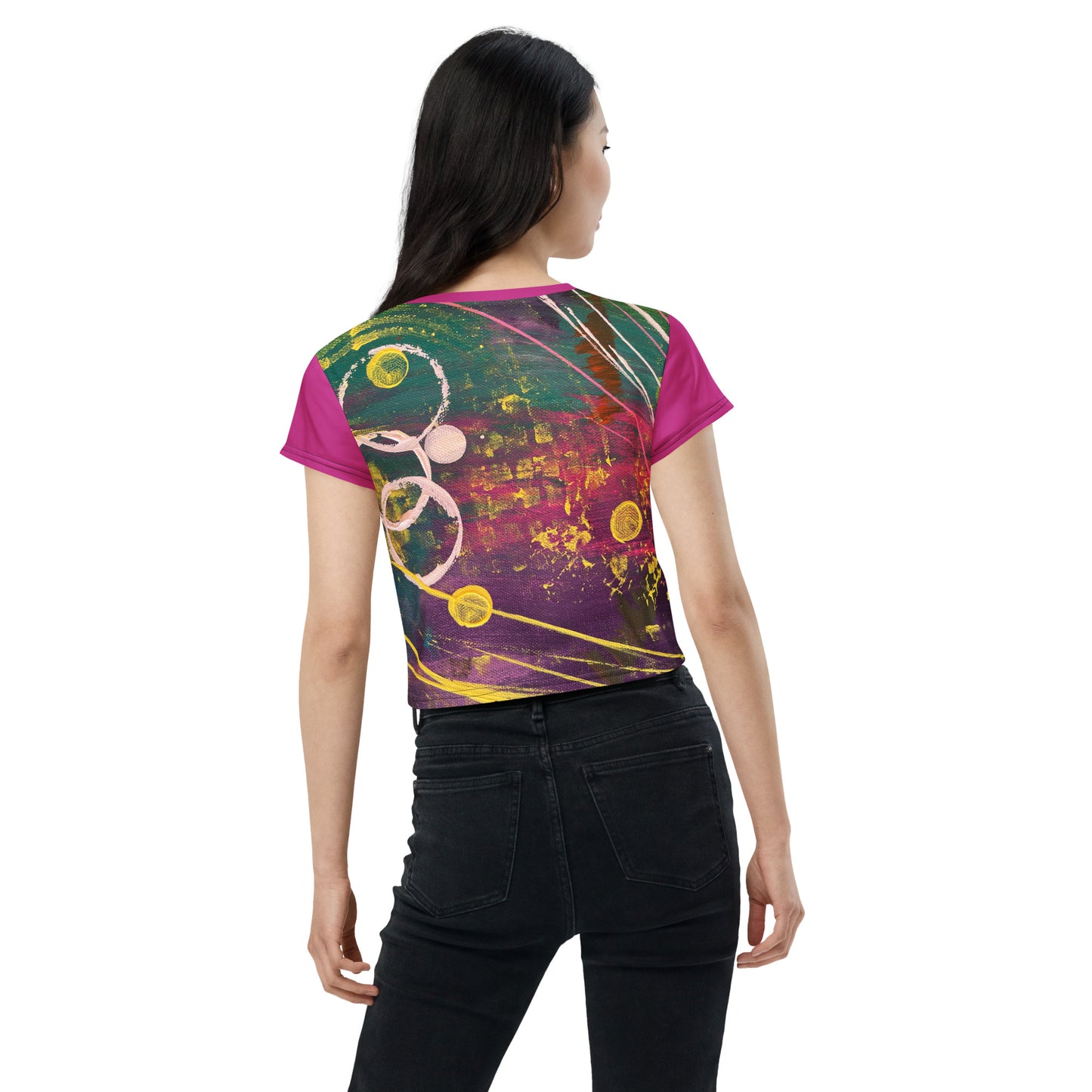 Artist Designed All-Over Print Crop Tee