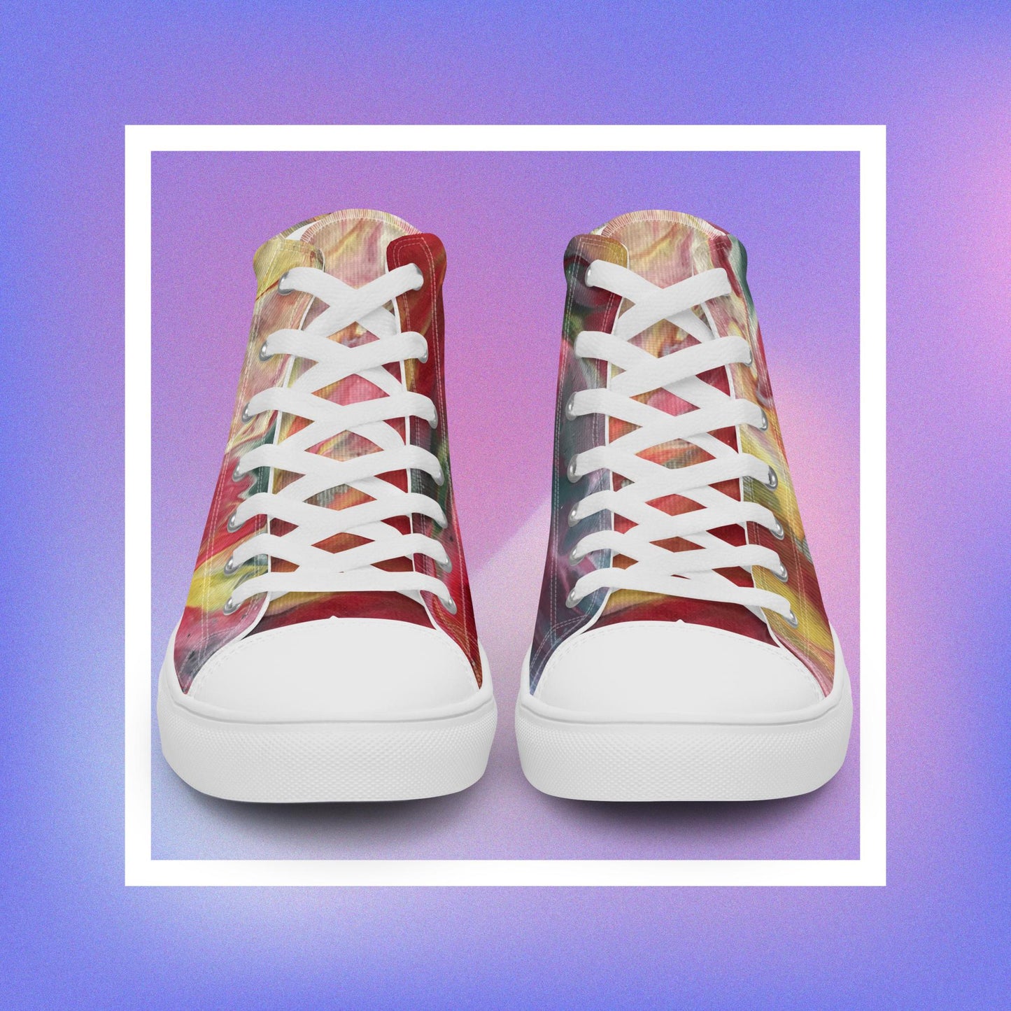 Woman's abstract Artist designed HIGH TOP canvas shoes